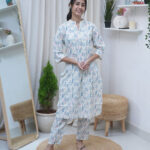 Pastel Bloom Cotton Kurti Set