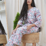 Pastel Pink & Blue Floral Printed Co-Ord Set