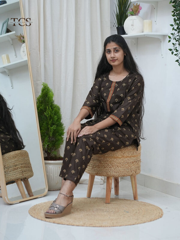 Brown Ethnic Printed Co-Ord Set