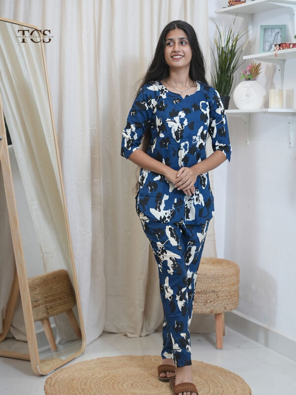 Midnight Bloom Cotton Slim Fit Co-ord Set