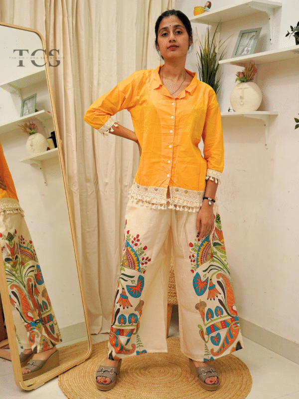 Mustard Charm Embroidered Co-ord Set