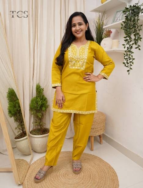 Mustard Radiance Embroidered Co-ord Set
