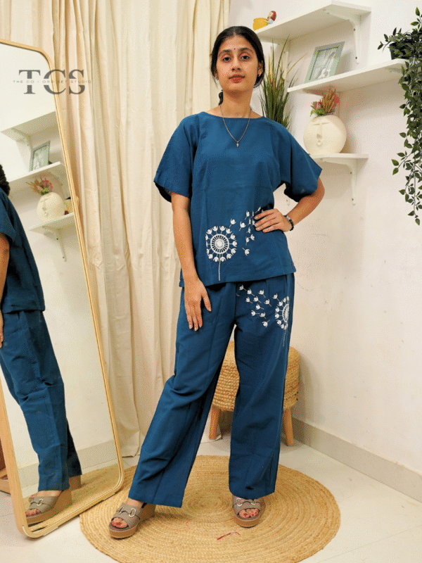 Indigo Blue Dandelion Co-ord Set
