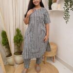 Black & White Printed Kurti Set