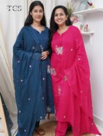 Pearl Embroidered Three Piece kurti Set