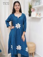 Azure Bloom Kurti Set