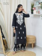 Cotton Thread Embroidered Kurta Set with Dupatta