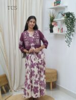 Floral Pleated Frock with Embroidered Coat - Image 3