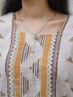 Ivory Printed Linen Kurti Set with Dupatta - Image 3