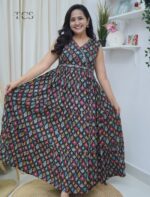 Cotton Printed Pleated Frock - Image 4