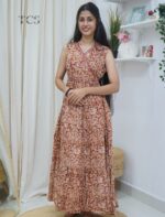 Cotton Printed Pleated Frock - Image 3