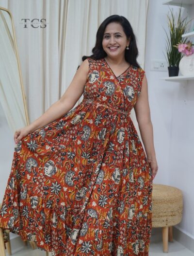 Cotton Printed Pleated Frock