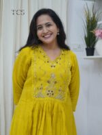 Mustard Yellow Chinnon Embroidered Kurta Set with Dupatta - Image 5