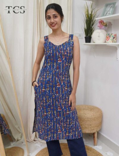 Kalamkari Sleeveless Cotton Top