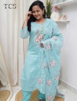 Pearl Bloom Kota Kurti Pant Set with Dupatta