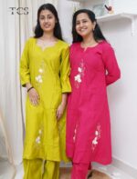 Floral Aura Pleated Kurti Palazzo Set - Image 2