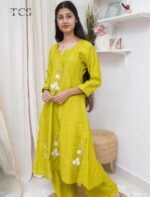 Floral Aura Pleated Kurti Palazzo Set - Image 4