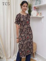 Kalamkari Cotton top with Elasticated Sleeves - Image 6