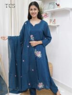 Pearl Embroidered Three Piece kurti Set - Image 7