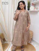 Mocha Grace Mul Chanderi Kurti Pant Set with Dupatta - Image 4
