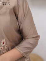 Mocha Grace Mul Chanderi Kurti Pant Set with Dupatta - Image 5