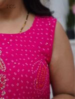 Rani Pink Soft Georgette Printed Flared Frock - Image 8