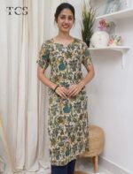 Kalamkari Cotton top with Elasticated Sleeves - Image 4