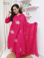 Pearl Embroidered Three Piece kurti Set - Image 5