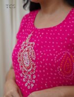 Rani Pink Soft Georgette Printed Flared Frock - Image 9