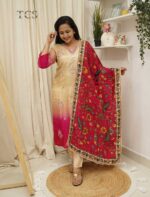 Dual-Tone embroidered Kurti Set