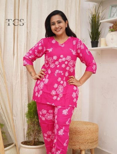 Rayon Cotton Slim Fit Co-Ord Set