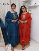 Yoke Embroidered Dola Silk Suit Set - Image 4