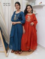 Yoke Embroidered Dola Silk Suit Set