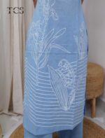 Sky Blue Denim Mirror Work Suit Set - Image 6