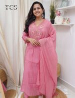 Chiffon Chinnon Embroidered Suit Set - Image 3