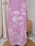 Blush Pink Linen Mirror Work Suit Set - Image 5