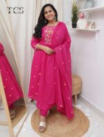 Floral Embroidered Mul Cotton Suit Set - Image 2