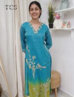 Linen Embroidered Suit Set - Image 3