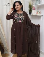 Floral Embroidered Mul Cotton Suit Set - Image 4