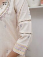 Ivory Glow Linen Zardosi Suit Set - Image 6