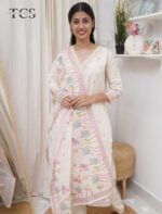 Ivory Garden Linen Zardosi Suit Set
