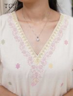 Ivory Garden Linen Zardosi Suit Set - Image 6