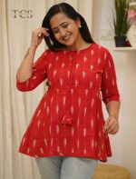 Pure Ikkat Handloom Cotton Peplum Top - Image 2