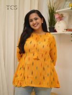 Pure Ikkat Handloom Cotton Peplum Top